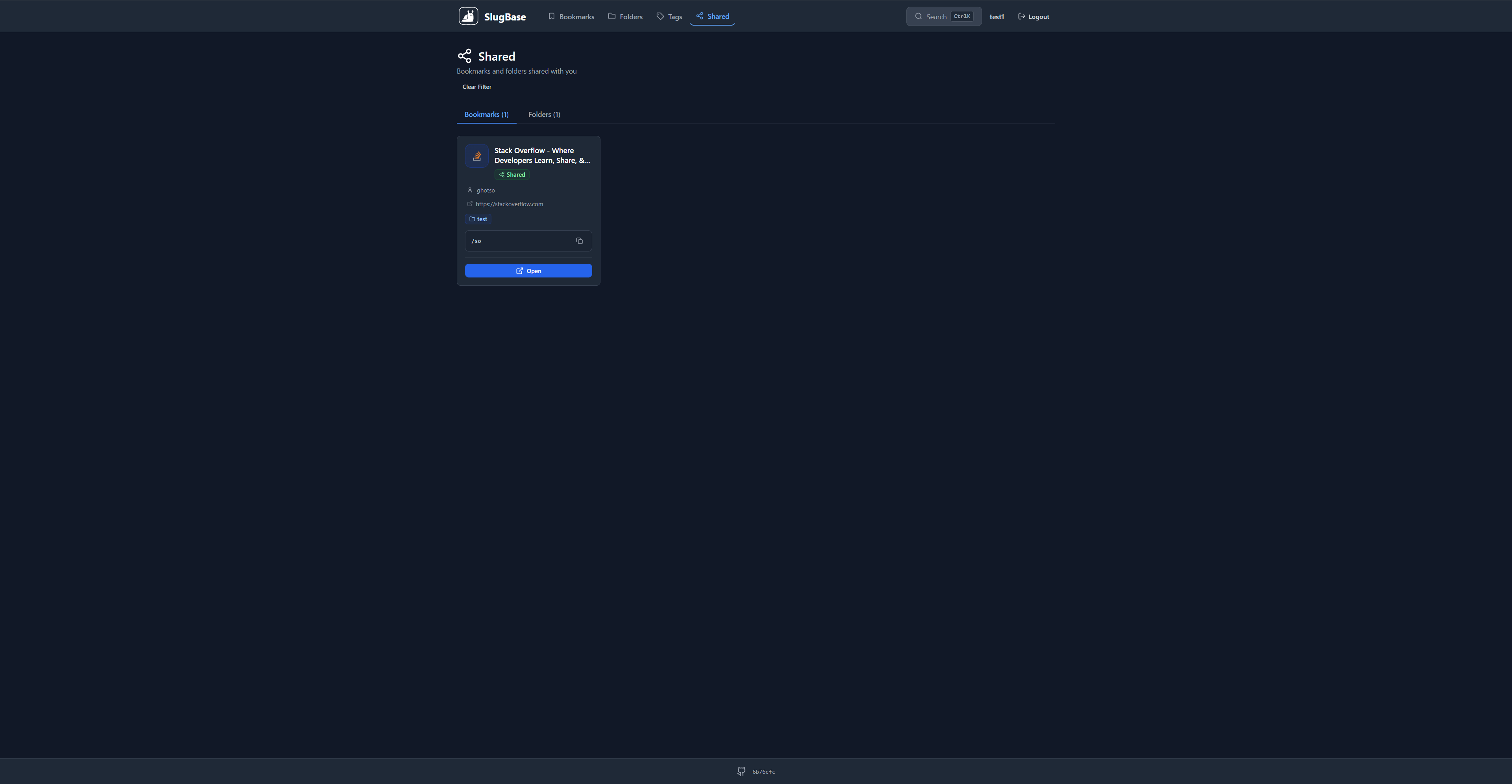 Shared Bookmarks Tab